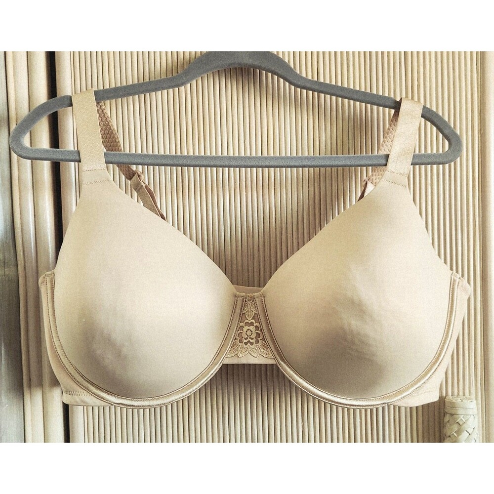 Vanity Fair Bra 42DD Beige Underwire Lightly Lined Back Smoothing EUC 76380